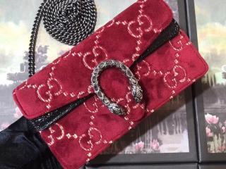 【476432 9TIBN 6484】 GUCCI グッチ ディオニュソス バッグ コピー Dionysus GG ベルベット スーパーミニバッグ レディース ショルダーバッグ 2色可選択 レッド＆ベージュ