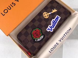 【N60147】 LOUIS VUITTON ルイヴィトン ダミエ･エベヌ 長財布 コピー ポルトフォイユ･クレマンス ヴィトン レディース ラウンドファスナー財布