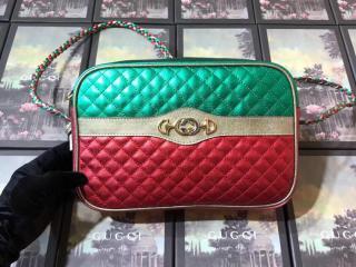 【541061 0U14X 3862】 GUCCI グッチ バッグ スーパーコピー ラミネート レザー スモール レディース ショルダーバッグ 3色可選択 グリーン＆レッド