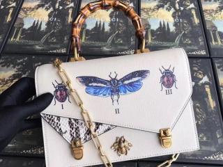 【488715 0FH1X 9058】 GUCCI グッチ バッグ スーパーコピー 2コンパートメント トップハンドルバッグ レディース ショルダーバッグ 4色可選択 ホワイト レザー