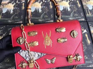 【488715 DZFLX 8240】 GUCCI グッチ バッグ スーパーコピー 2コンパートメント トップハンドルバッグ レディース ショルダーバッグ 2色可選択 レッド