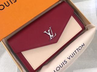 【M63810】 LOUIS VUITTON ルイヴィトン カーフ 長財布 スーパーコピー ポルトフォイユ・マイロックミー レディース 二つ折り財布 4色可選択 Lie De Vin Etain Creme