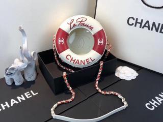 【AS0209 Y84152 C4345】 CHANEL シャネル バッグ スーパーコピー 18/19年 クルーズ コレクション ラムスキン スモール ラウンド バッグ レディース ショルダーバッグ 2色可選択 レッド & ホワイト