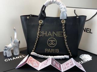 【A57069 Y84046 94305】 CHANEL シャネル バッグ スーパーコピー 18/19年秋冬 グレインド カーフスキン ショッピング バッグ レディース ショルダーバッグ ブラック