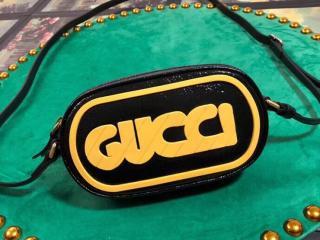 【524312 0P5BX 8177】 GUCCI グッチ バッグ スーパーコピー レディース ゲームショルダーバッグ ブラック＆イエローパッチ