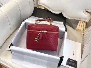 【A57343 Y83927 4B953】 CHANEL シャネル バッグ コピー 2018/19年秋冬 ヴァニティー ケース ラムスキン & ウッド レディース ショルダーバッグ 3色可選択 レッド