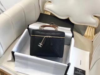 【A57343 Y83927 94305】 CHANEL シャネル バッグ スーパーコピー 2018/19年秋冬 ヴァニティー ケース ラムスキン & ウッド レディース ショルダーバッグ 3色可選択 ブラック