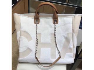 【A57161 Y83399 C3470】 CHANEL シャネル バッグ スーパーコピー 2018/19年 カーフスキン＆シルバーメタル ラージ ショッピング バッグ 2色可選択 ベージュ