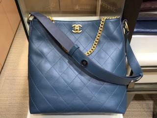 【A57576 Y83828 blue】 CHANEL シャネル バッグ コピー ホーボー バッグ カーフスキン ＆ グログラン レディース ショルダーバッグ 5色可選択