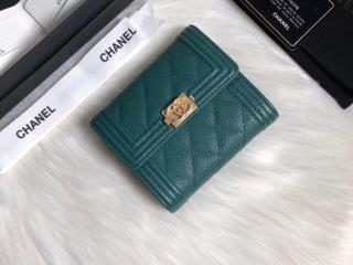 【A80734 Y83622 304】 BOY CHANEL ボーイ シャネル 財布 スーパーコピー スモール フラップ ウォレット グレインド ゴートスキン レディース 三つ折り財布 ゴールド/シルバー金具 7色可選択