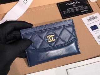 【A84386 Y61477 5B646】 CHANEL シャネル カードケース スーパーコピー 2018/19年 クルーズ コレクション エイジド カーフスキン & スムーズ カーフスキン カードケース 6色可選択 ブルー