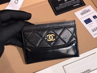 【A84386 Y61477 94305】 CHANEL シャネル カードケース スーパーコピー 2018/19年 クルーズ コレクション エイジド カーフスキン & スムーズ カーフスキン カードケース 6色可選択 ブラック