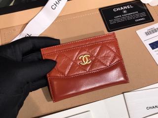 【A84386 Y61477 0B798】 CHANEL シャネル カードケース スーパーコピー 2018/19年 クルーズ コレクション エイジド カーフスキン & スムーズ カーフスキン カードケース 6色可選択 オレンジ