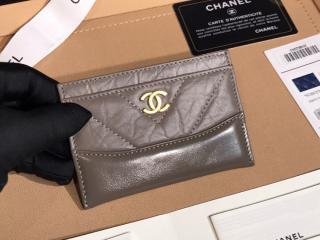 【A84386 Y83824 0B801】 CHANEL シャネル カードケース コピー 2018/19年 クルーズ コレクション エイジド カーフスキン & スムーズ カーフスキン カードケース 6色可選択 グレー