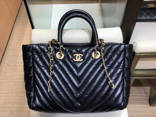 【A57974 Y83991 94305】 CHANEL シャネル バッグ スーパーコピー エイジド カーフスキン ラージ ショッピング バッグ レディース ショルダーバッグ ブラック