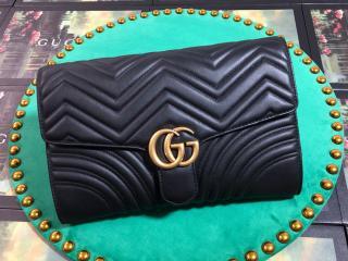 【498079 DTDIT 1000】 GUCCI グッチ GGマーモント バッグ コピー GG Marmont レディース クラッチバッグ 9色可選択 ブラック