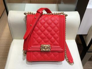 【AS0130 Y83621 4B953】 BOY CHANEL ボーイ シャネル バッグ スーパーコピー ハンドバッグ グレインド カーフスキン レディース ショルダーバッグ 3色可選択 レッド
