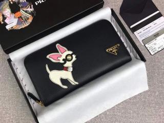 極美✨PRADA 二つ折り 財布 サフィアーノ レザー 三角ロゴ ブラック 現行 ✨極美品✨付属完備✨ PRADA 長財布 サフィアーノレザー 三角