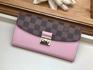 【N60215】 LOUIS VUITTON ルイヴィトン ダミエ･エベヌ 長財布 スーパーコピー ポルトフォイユ･クロワゼット レディース 二つ折り財布 2色可選択 マグノリア
