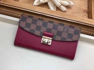 【N60207】 LOUIS VUITTON ルイヴィトン ダミエ･エベヌ 長財布 コピー ポルトフォイユ･クロワゼット レディース 二つ折り財布 2色可選択 リ･ドヴァン