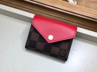 【N60166】 LOUIS VUITTON ルイヴィトン ダミエ・エベヌ 財布 スーパーコピー ポルトフォイユ・ゾエ ヴィトン レディース 三つ折り財布 2色可選択 コクリコ