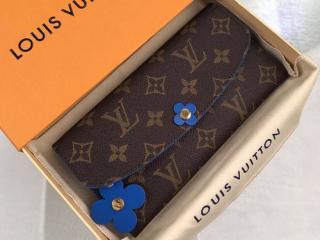 【M63895】 LOUIS VUITTON ルイヴィトン モノグラム 長財布 コピー ポルトフォイユ・エミリー レディース 二つ折り財布 ブルージーン