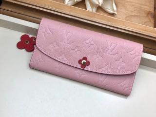 【M64162】 LOUIS VUITTON ルイヴィトン モノグラム・アンプラント 長財布 スーパーコピー ポルトフォイユ・エミリ レディース 二つ折り財布 2色可選択 ローズプードル