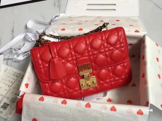 【M5818CNMJ_M48R】 DIOR ディオール バッグ スーパーコピー ラムスキン DIORADDICT フラップバッグ レディース ショルダーバッグ 8色可選択 レッド