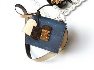 【M90373】 LOUIS VUITTON ルイヴィトン モノグラム・ヴェルニ バッグ コピー スプリング・ストリート PM ハンドバッグ レディース ショルダーバッグ 5色可選択 ブルージーン