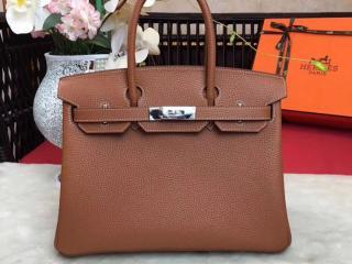 エルメス バーキン 30cm シルバー金具 ハンドバッグBirkin 土黄 国産牛革