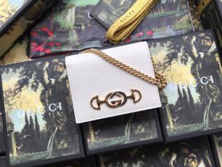 【570660 1B90X 9022】 GUCCI グッチ 財布 コピー 〔グッチ ズゥミ〕レザー カードケース(コイン＆紙幣入れ付き) レディース 二つ折り財布  4色可選択 ホワイト