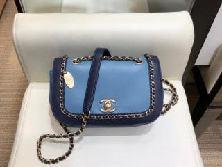 【AS0371 B00237 N0745】 CHANEL シャネル バッグ コピー ラムスキン & グレインド カーフスキン フラップ バッグ レディース ショルダーバッグ 3色可選択 Blue, Dark Blue & Green