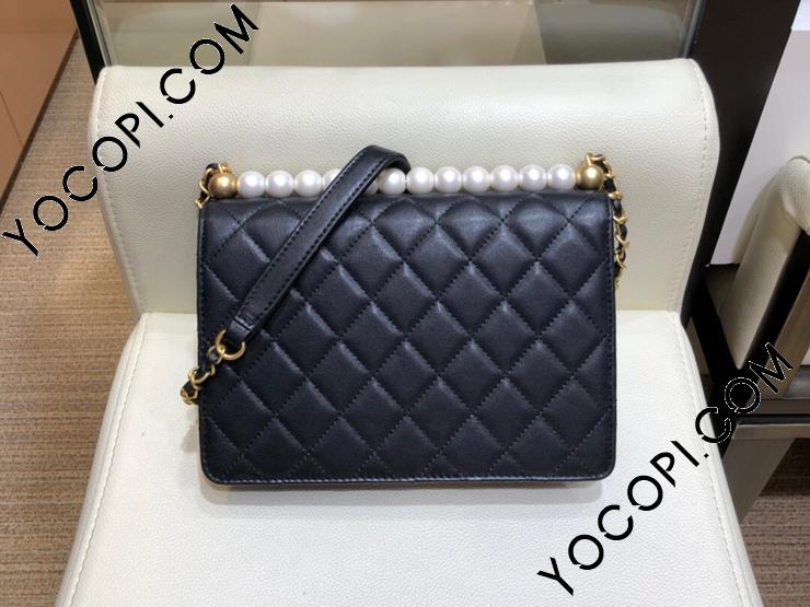 CHANEL アセテート&コスチューム　パール　ブラック CHANEL アイウェア: スクエア シェイプ アイウェア, アセテート