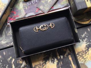 グッチ GUCCI 長財布 ズゥミ ラウンドファスナー 570661 ブラック