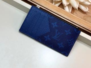 【M30270】 LOUIS VUITTON ルイヴィトン タイガ 財布 スーパーコピー コインカード・フォルダー モノグラム メンズ ラウンドファスナー財布 コバルト