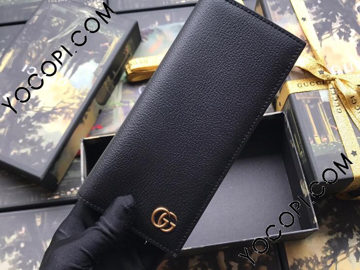 【428740 DJ20T 1000】 GUCCI グッチ 長財布 スーパーコピー GGマーモント ロングウォレット ダブルG レザー メンズ