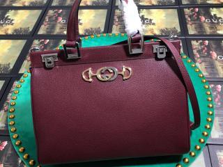 【564714 1B90X 6629】 GUCCI グッチ バッグ コピー 〔グッチ ズゥミ〕ミディアム トップハンドルバッグ レディース ショルダーバッグ 4色可選択 ブルゴーニュ