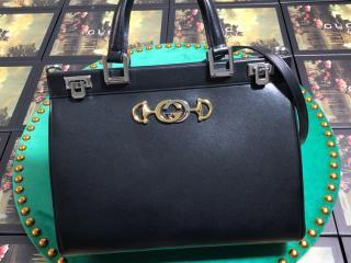 【564714 05J0X 1000】 GUCCI グッチ バッグ コピー 〔グッチ ズゥミ〕スムースミディアム トップハンドルバッグ レディース ショルダーバッグ 4色可選択 ブラック
