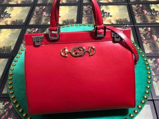 【564714 05J0X 6433】 GUCCI グッチ バッグ コピー 〔グッチ ズゥミ〕スムースミディアム トップハンドルバッグ レディース ショルダーバッグ 4色可選択 ハイビスカスレッド