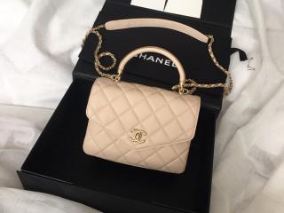 【AS0625 B00382 N0894】 CHANEL シャネル バッグ スーパーコピー 19SS カーフスキン スモール トップハンドル フラップ バッグ レディース ショルダーバッグ 3色可選択 ベージュ