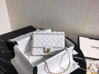 【AS0582 B00371 10601】 CHANEL シャネル バッグ コピー 19SS ラムスキン & コスチューム パール フラップ バッグ レディース ショルダーバッグ 2色可選択 ホワイト