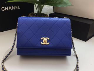 【AS0645 B00445 5B645】 CHANEL シャネル バッグ スーパーコピー 19SS カーフスキン フラップ バッグ レディース ショルダーバッグ 3色可選択 ブルー