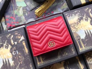 【546580 DTD1T 6433】 GUCCI グッチ 財布 スーパーコピー 〔GGマーモント〕レザー ウォレット レディース 二つ折り財布 3色可選択 レッド