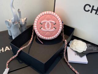 【A81599 Y84125 C3101】 CHANEL シャネル バッグ コピー 19SS グレインド カーフスキン チェーン クラッチ レディース ショルダーバッグ 3色可選択 ピンク & ホワイト
