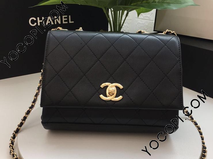 CHANEL ブラック コーデュロイ パーティーバッグ CHANEL 1992年頃製 ダイアナフラップチェーンバッグ22cm