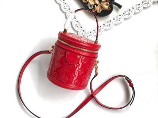 【M53998】 LOUIS VUITTON ルイヴィトン モノグラム・ヴェルニ バッグ コピー カンヌ PM ハンドバッグ レディース ショルダーバッグ ルージュ