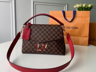 【N40176】 LOUIS VUITTON ルイヴィトン ダミエ・エベヌ バッグ コピー ボブール ハンドバッグ レディース ショルダーバッグ 2色可選択 スカーレット