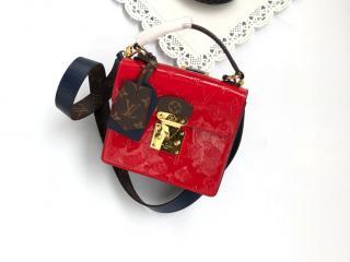 【M90505】 LOUIS VUITTON ルイヴィトン モノグラム・ヴェルニ バッグ スーパーコピー スプリング・ストリート PM ハンドバッグ レディース ショルダーバッグ 5色可選択 スカーレット