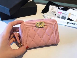 【A81467 Y83621 P0159】 BOY CHANEL ボーイ シャネル 財布 コピー ジップ カードケース グレインド カーフスキン レディース ラウンドファスナー財布 9色可選択