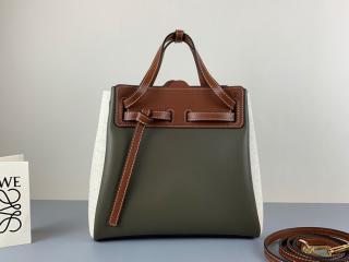 【329.53.Z71】 LOEWE ロエベ バッグ コピー Lazo Mini Bag khaki green/natural ハンドバッグ レディース ショルダーバッグ
